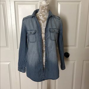 Denim button up size small
