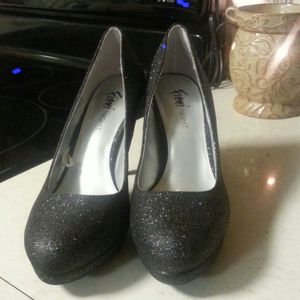 Sparkly black heels