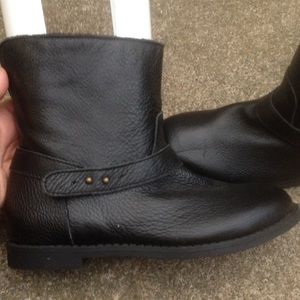 Women's Gap Black Leather Ankle Boots 4M