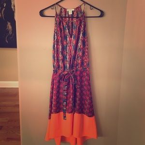 Multi print hi/low dress