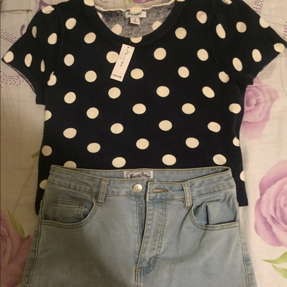 Old navy vintage dot knit top