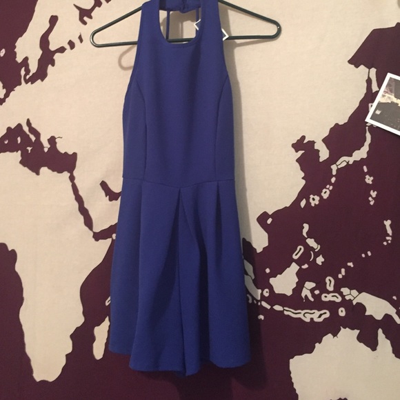 Blue strappy back romper