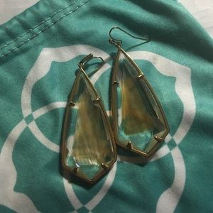 Rose gold suspended shell earrings