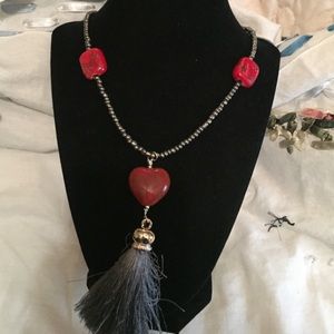 Heart tassel necklace
