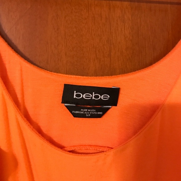 💋 Bright Orange Bebe High-Low Dress 💋 - Picture 3 of 4