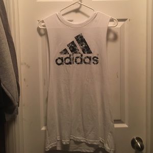 Black and white adidas tank, never worn