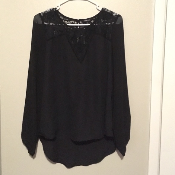 Long sleeve black blouse