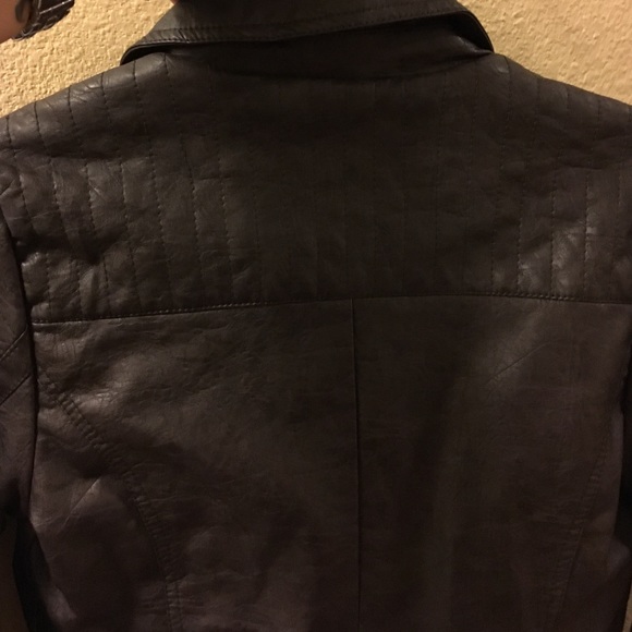 Brown faux leather jacket - Picture 3 of 3