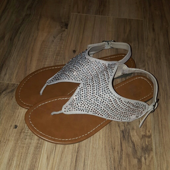 Tan Rhinestone Sandals