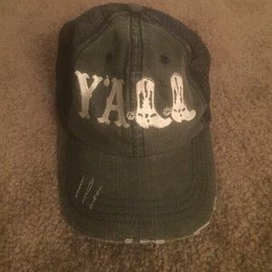 Y'all baseball cap (hunter green) mesh sides.