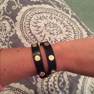 Tory burch double wrap leather bracelet