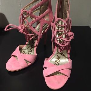 Sam Edelman Azela Tassel Heels in pink Suede sz 8