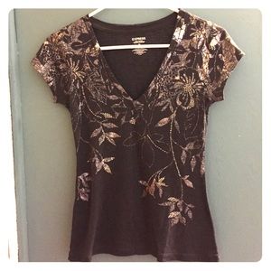 Express gray print t shirt - XS