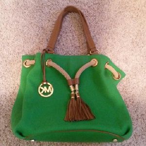 EUC Michael Kors Palm Green Marina Canvas Tote