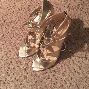 Gold open toe sandals