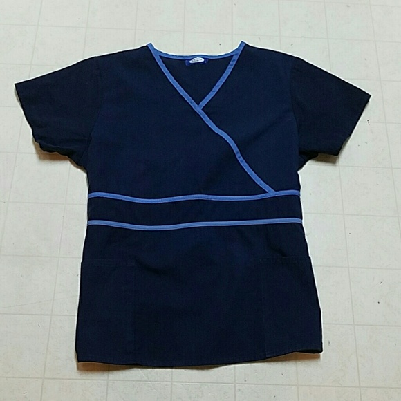 factory uniforms Other - SCRUB Navy blue and light blue lined scrub top
