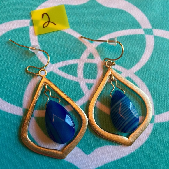 Kendra Scott blue agate earrings