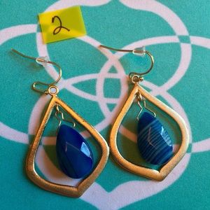Kendra Scott blue agate earrings