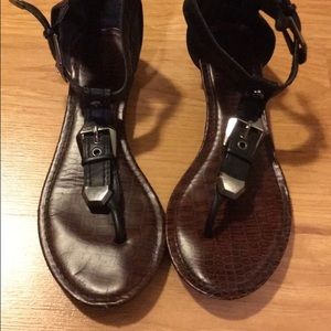 Black buckle sandals