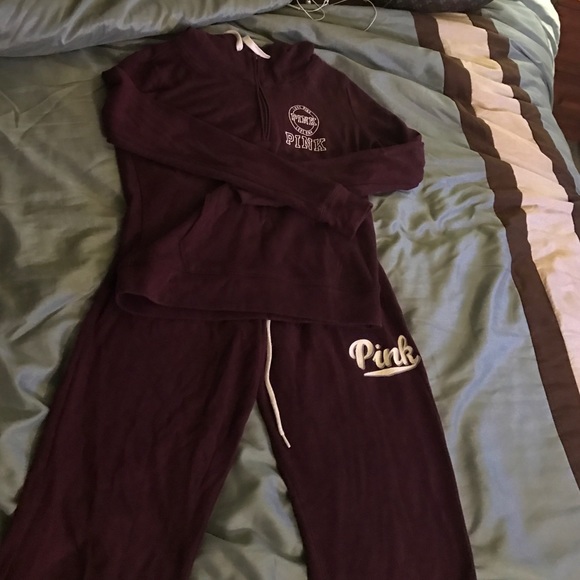 PINK Victoria's Secret Tops - PINK Victoria Secret Set Maroon Jacket: S Pants:XS