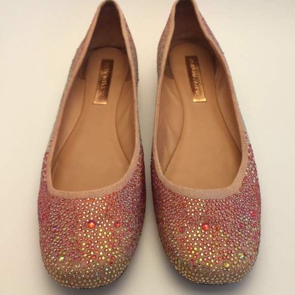 BCBG blush rhinestone Strauss flats (tiny wedge)