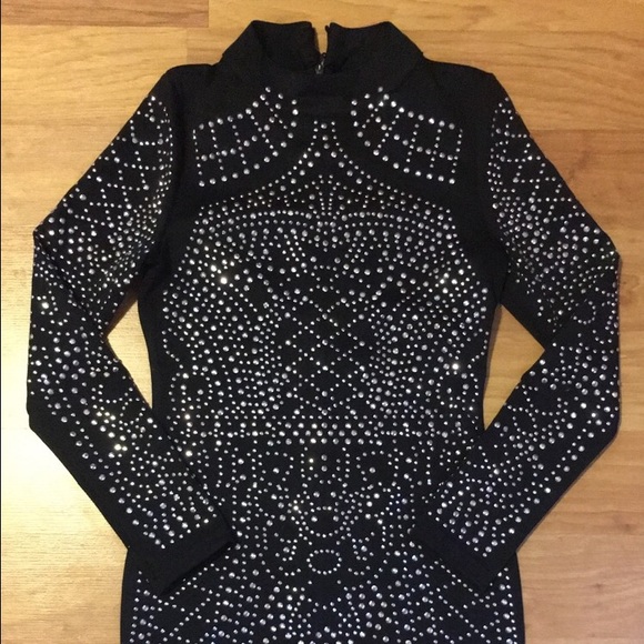 Black dress with bead design