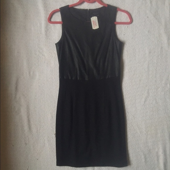 Theory black leather dress