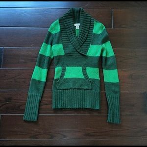 Green Striped Sweater