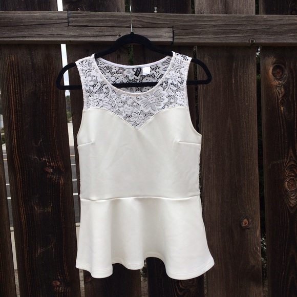 Lacy Back Peplum Top