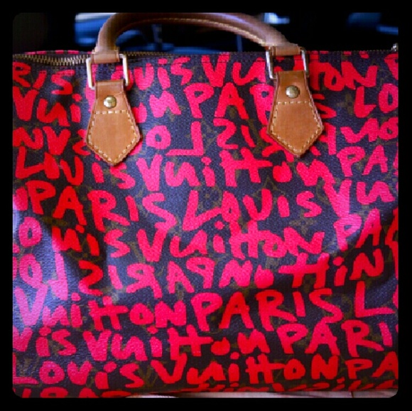 Louis vuittons speedy 30 graffiti pink EUC pp