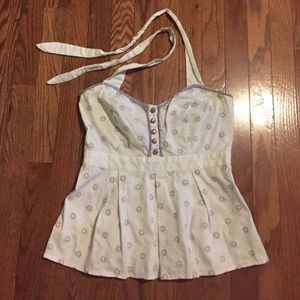 Anthropologie Odille halter top flowers