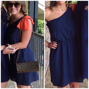 Auburn One Shoulder Gameday Dress