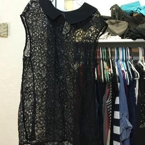 Express Lace Peplum Sz M