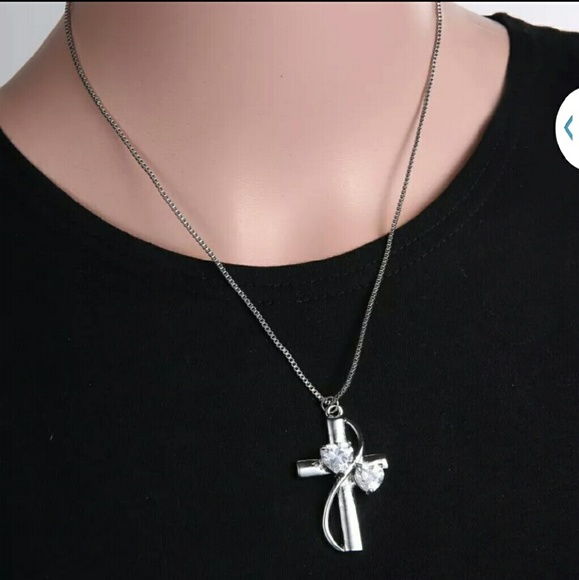 Cross CZ Crystals Adjustable Necklace NW - Picture 2 of 2