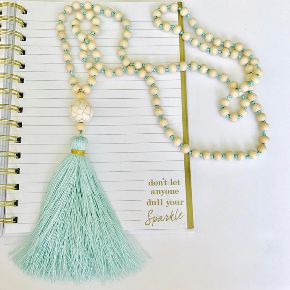 Mint Tassel Necklace