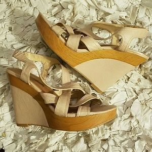 Beige Sandal Strap Platforms