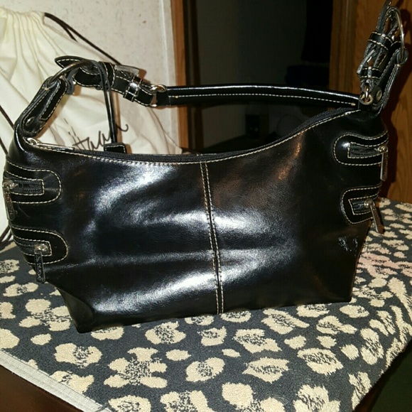 La Pailipe Black Patent Leather Shoulder Purse - Picture 2 of 4