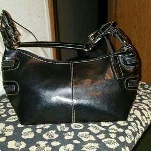 La Pailipe Black Patent Leather Shoulder Purse