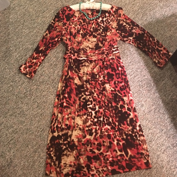 Curve hugging cheetah print wrap dress
