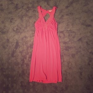 Pink v-neck dress