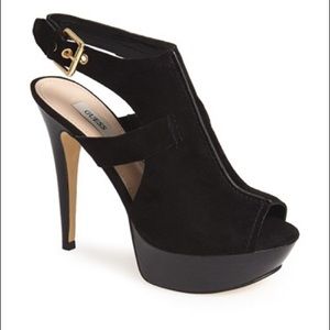 🆕Guess black suede platform heels✨