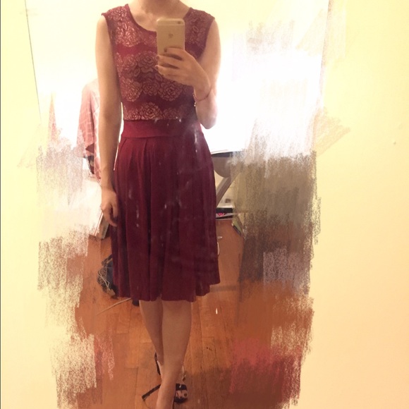 Vintage lace red dress