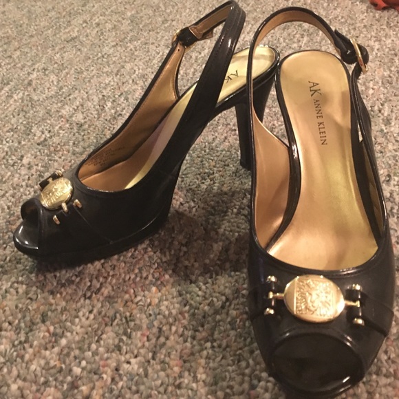 Sexy patent leather sling backs