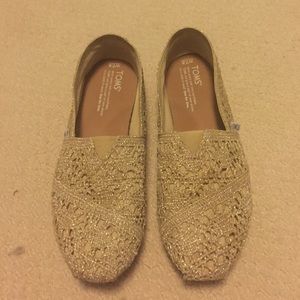 Gold woven TOMS