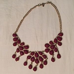 Burgundy Statement Necklace
