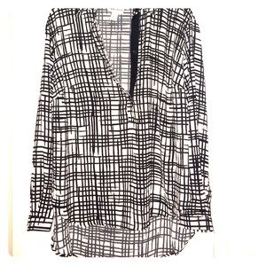 White and Black Patterned blouse