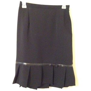Black Dressbarn Skirt with Pleats and bow accent