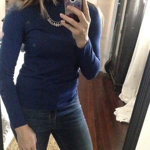 Deep blue turtleneck sweater