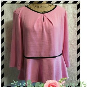 Cute Pink Top with Black Piping
