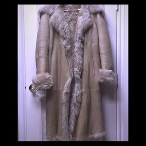 Fur coat rabbit and sheepskin